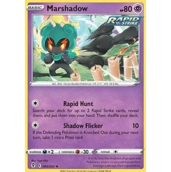 Volný čas Pokémon EVS 080/203 Marshadow - Evolving Skies Stav: Near Mint, Verze: HOLO