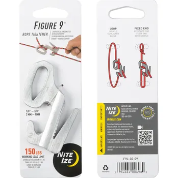 karabina NITE IZE Utahovací karabina Nite Ize Figure 9, stříbrná - velká