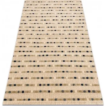 Koberec Kusový koberec vlněný JADE 45023/100 OSTA Proužky béžový modrý Rozměr: 160x230 cm