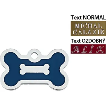 psí známka QUICK TAG gravírovací známka - modrá epoxidovaná kost (S)