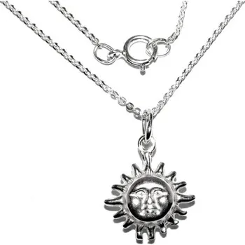 Přívěsek Stříbrný přívěsek sluníčko na řetízku - P713/brill (Sada přívěsek 3D sluníčko na řetízku)