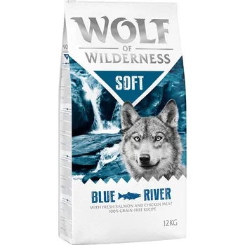 Krmivo pro psa 12kg Wolf of Wilderness Adult "Soft - Blue River" - losos