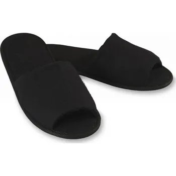 Pánské pantofle Hotelové pantofle Soft v eko sáčku, otevřená špička, černé