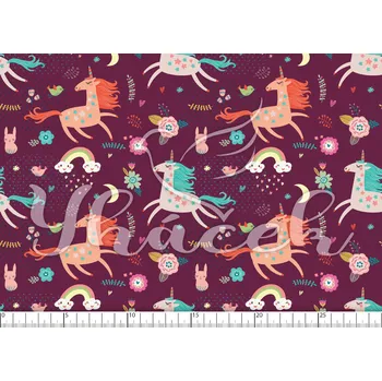 Fleece antipiling, Pohádkový jednorožec na fialové