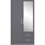 Nábytek PEGAS s.r.o. Šatní skříň SMART SRL3 se zrcadlem, Antracit