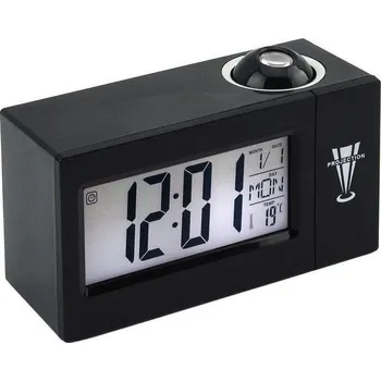 Budík DS 3605 - inteligentní stolní budík s projekcí hodin na strop, měření teploty, aktivace potleskem, barva bílá a černá Barva: Černá