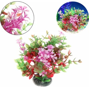 Dekorace do akvária Rostlina plastová - Bacopa 13 cm, barevná