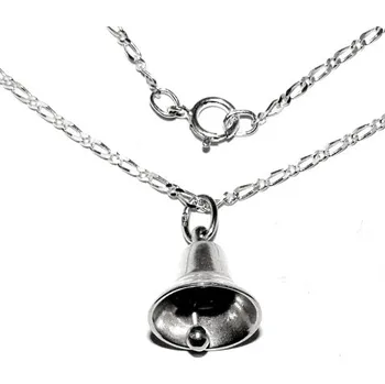 Přívěsek Stříbrný přívěsek 3D zvoneček na řetízku - P765/figaro 1:1 (Sada přívěsek 3D zvonek na řetízku )