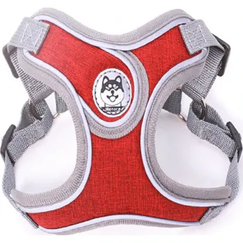 Postroj pro psa Postroj s reflexními prvky a vodítko pro psy Barva: Červená, Velikost: XS