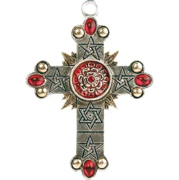 Přívěsek Kříž s růží - Amulet