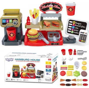 Hra na obchod Woopie WOOPIE Fast Food XXL Obchod Restaurace Pokladna + Distributor nápojů