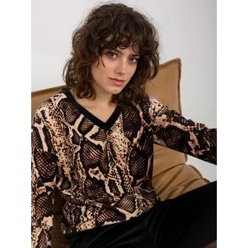 Dámský komplet s kalhotami RUE PARIS světle béžový a černý