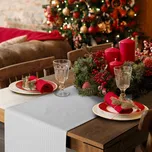 Eurofirany Ubrus FLASH 6 šampaň stříbrné pruhy 40x140cm