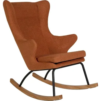Křeslo Terakotově červené čalouněné houpací křeslo Quax De Luxe