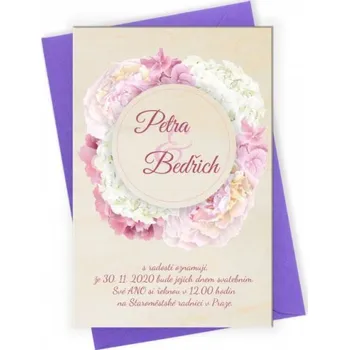 Svatební dekorace Svatební oznámení kruh růží