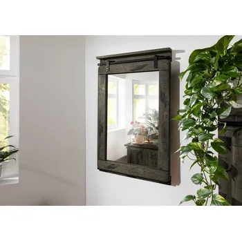 IRON Zrcadlo mango 60x8x100 šedé, lakované