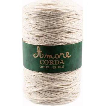 Příze Borgo de Pazzi Amore CORDA 2mm Krémová 615 (Špagátová příze Amore CORDA 2mm 615)