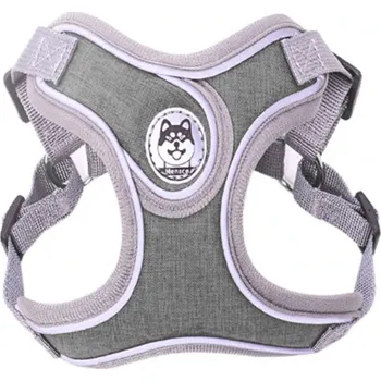 Postroj pro psa Star Postroj s reflexními prvky a vodítko pro psy Barva: Šedá, Velikost: L