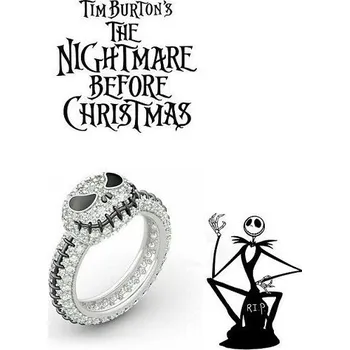 křišťálový prsten Nightmare Before Christmas Jack Skellington Velikost 7