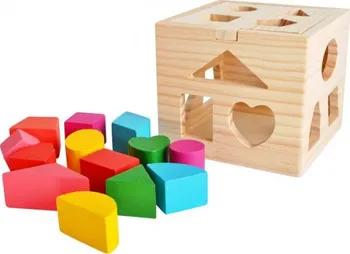 Dřevěná hračka Kruzzel 9366 vkládací krabička s kostkami