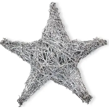 Vánoční dekorace Hvězda závěs proutí 45cm šedá (DD21940)