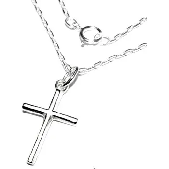 Přívěsek Stříbrný přívěsek křížek na řetízku - P795/VO4D (Sada přívěsek kříž na řetízku)