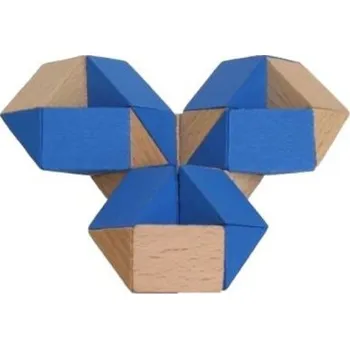 Hlavolam MIK TOYS SNAKE MODRÝ - edukativní dřevěný hlavolam K66032