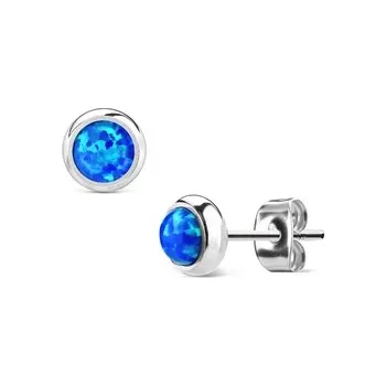Náušnice Ocelové náušnice s modrými opály pro děti