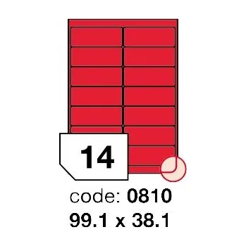 Speciální papír Samolepící etikety Rayfilm Office 99,1x38,1 mm 100 archů, matně červená, R0122.0810
