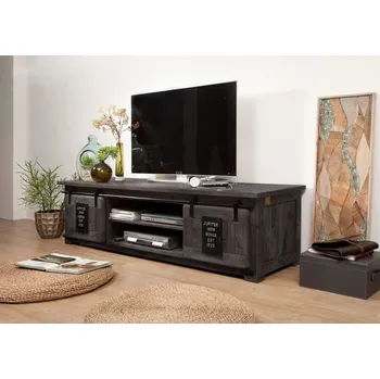 Televizní stolek IRON TV-deska mango 180x55x50 šedá, lakovaná