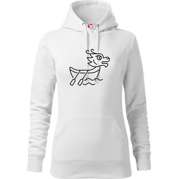 Dámská mikina Dračí loď jednoduchá - Mikina dámská Cape s kapucí - L ( Bílá )