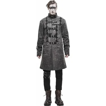 Pánský zimní kabát kabát pánský DEVIL FASHION - Edgelord' Punk Distressed - Gray - S