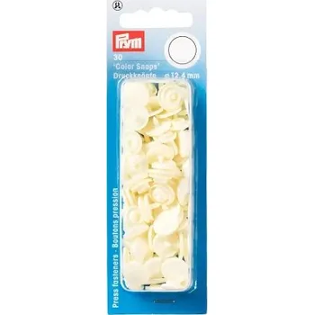 plastové patentky PRYM smetanové 30ks