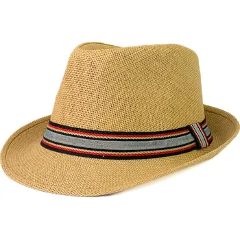 Klobouk Pánský slaměný klobouk v hnědé barvě 2-08
