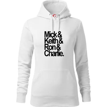 Dámská mikina Mick Keith Ron Charlie - Mikina dámská Cape s kapucí - 2XL ( Bílá )