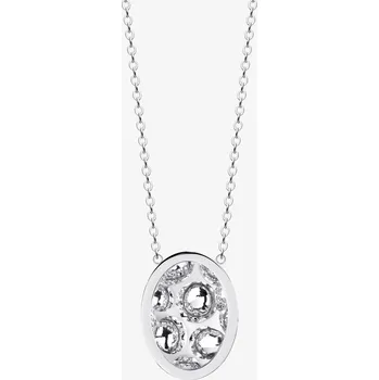 Náhrdelník Preciosa ocelový náhrdelník Idared, ručně mačkaný kámen, jednoduchý, bílý