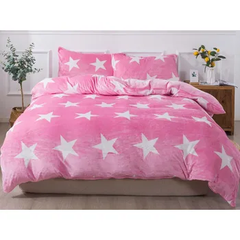 Povlečení XPOSE Lýdie Exclusive mikroplyšové růžové 140 x 200, 70 x 90 cm zipový uzávěr