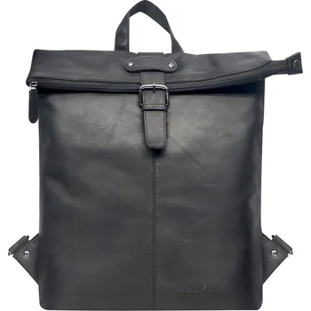 Městský batoh Kožený batoh Greenwood Sandy velký černý