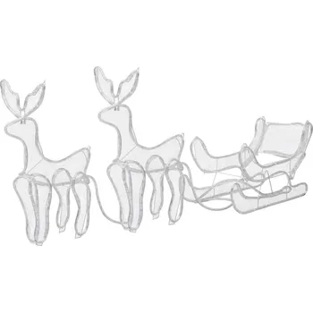 Vánoční světelná dekorace Vánoční světelná dekorace 289972 2 sobi se sáněmi 648 LED teplá bílá