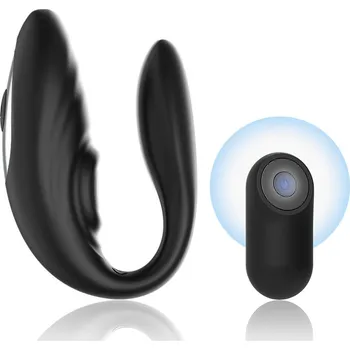 Brilly Glam Couple Pulsing & Vibrating Couple Vibrator with Remote Black