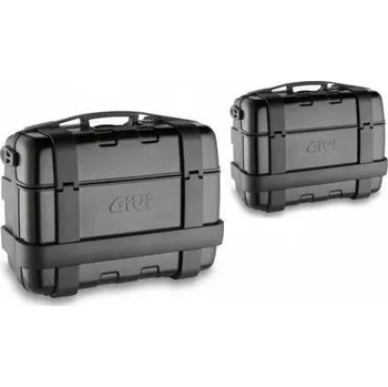 Zavazadlo na motocykl sada kufrů GIVI TRK 46B Trekker TRK46BPACK2, černé s hliníkovým černým víkem