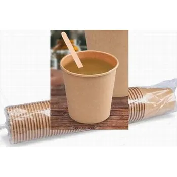Jednorázové nádobí Kelímek 0,20l / 0,18l papír hnědý 73mm c=50ks