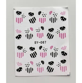 Vodolepky na zdobení nehtů - Barevná srdíčka SY-067