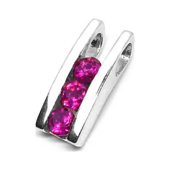 Přívěsek Stříbrný přívěsek zirkon rubín - VP10 (Stříbrný přívěsek se zirkony rubíny)