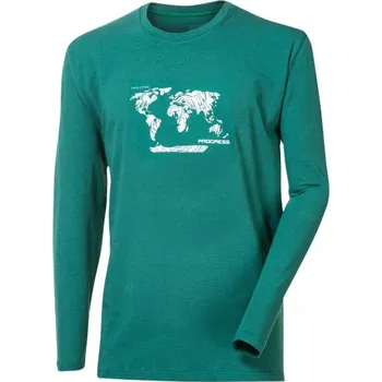 Pánské tričko Triko dlouhé pánské Progress VANDAL "SVĚT", khaki Velikost: XXL