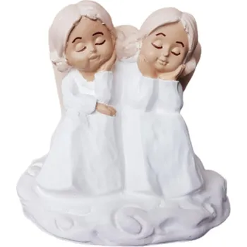 Vánoční dekorace IDARY Zamyšlená dvojice andělů