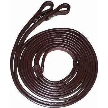 Otěže westernové kožené Waldhausen tmavě hnědé 210 cm