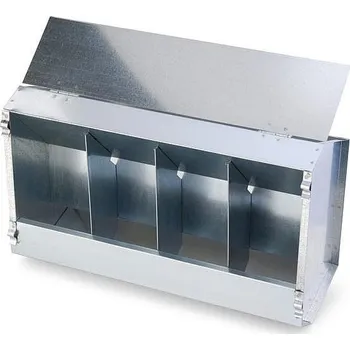 Chov hospodářského zvířete Krmítko pro králíky plechové - 4 krmná místa