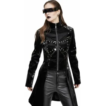 Dámský kabát kabát dámský DEVIL FASHION - Valley Of The Dolls Cyberpunk PU Trench Coat - XS