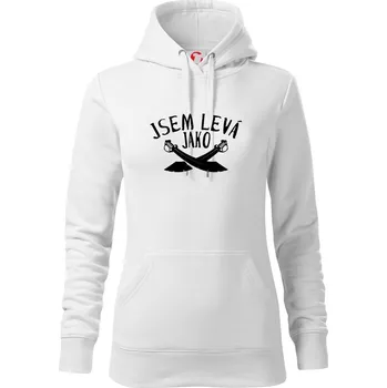 Dámská mikina Jsem levej jako šavle - Mikina dámská Cape s kapucí - 2XL ( Bílá )